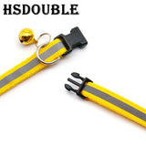 Reflective Adjustable Cat and Small Dog Collars with Bells – 2 Pack