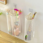Wall-Mounted Pet Toy Storage Bag – Space-Saving Mesh Organizer for Cat & Puppy Toys