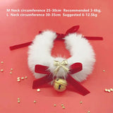 Christmas Pet Ribbon Bow Collar – Festive Handmade Cat & Dog Accessory with Bell