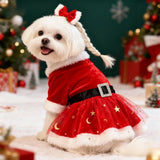 Festive Dog Dress Santa Claus Costume