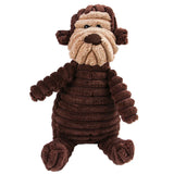 Plush Dog Molar Toy – Corduroy Monkey & Pig with Sound for Teeth Cleaning, Chewing & Play | Durable Toy for Large Dogs