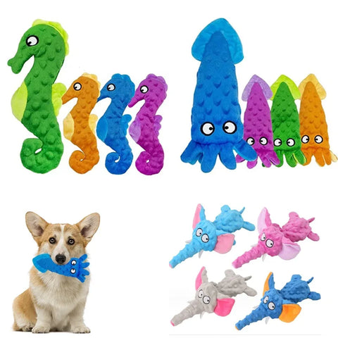 Plush Animal Dog Toy – Squeaky Bite Resistant Chew