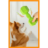 TPR Dumbbell Dog Toy – Squeaky Chew for Teeth Cleaning