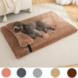 Warm Plush Dog Bed with Pillow – Removable Washable Cover for Cats & Dogs