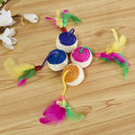 Interactive Cat Toy – Sisal Scratching Ball with Feathers | Fun Training Toy for Kittens & Cats