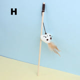 Wooden Cat Teaser Rod – Feather and Bell