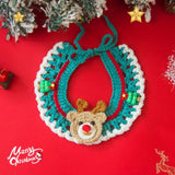 Cute Christmas Pet Collar Hand-knitted