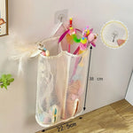 Wall-Mounted Pet Toy Storage Bag – Space-Saving Mesh Organizer for Cat & Puppy Toys
