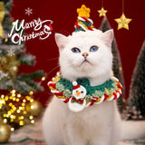 Hand Woven Cat Christmas Bib
