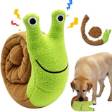 Squeaky Snail Dog Toy – Interactive Plush Puzzle Feeder