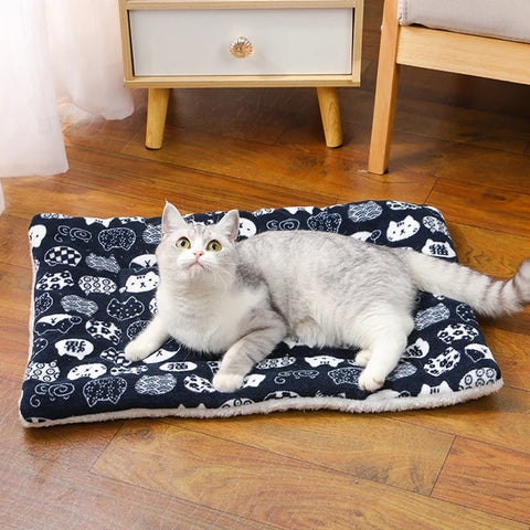 Thick Flannel Cat Sleeping Mat – Winter Blanket