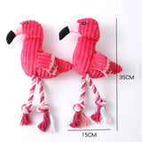 Flamingo Plush Dog Toy – Squeaky Interactive Chew for Puppies
