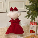 Christmas Bow Knot Dress Set for Dogs