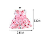 Cute Puppy Princess Floral Dress with Bow & Lace