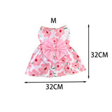Cute Puppy Princess Floral Dress with Bow & Lace