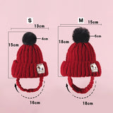Knitted Dog Hat with Pom-Pom – Windproof Winter Cap for Small Pets