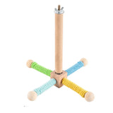 Solid Wood Rotary Tabletop Bird Perch Detachable