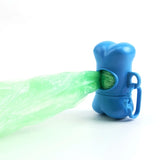 Portable Bone-Shaped Dog Waste Bag Holder with Disposable Bags