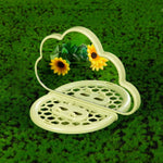 Clouds Shape Bird Mirror With Perch Save Space Sturdy Bird Mirror Toy with Feeding Box Parrots Feeders Boredom Relief