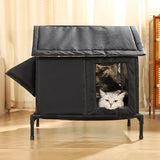 Heated Weatherproof Outdoor Cat House – Insulated Elevated Shelter for Multiple Cats