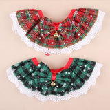 Christmas Lace Bow Pet Bib – Decorative Drool Scarf for Cats & Dogs