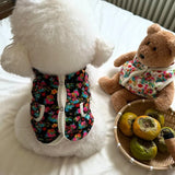 Autumn Winter Dog Coat – Flower Pet Jacket for Small Dogs & Cats