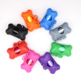 Portable Bone-Shaped Dog Waste Bag Holder with Disposable Bags