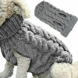 Autumn Winter Dog Sweater – Solid Knit Warm Outfit for Small Pets