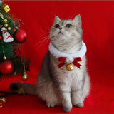 Christmas Pet Ribbon Bow Collar – Festive Handmade Cat & Dog Accessory with Bell