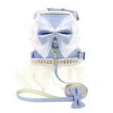 Bowknot Cat Harness & Leash Set – Cute Princess Dress for Small Pets