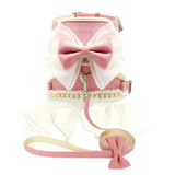Bowknot Cat Harness & Leash Set – Cute Princess Dress for Small Pets