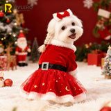 Festive Dog Dress Santa Claus Costume