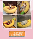 Banana-Shaped Pet Bed – Warm Removable Cat & Dog Nest