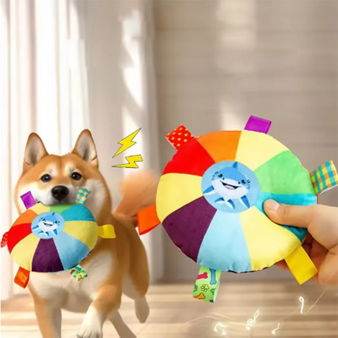 Cartoon Plush Dog Toy – Squeaky Bite Resistant