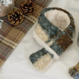 Fancy Winter Pet Dog Scarf with Lattice