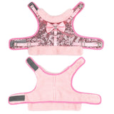 Bling Dog Harness & Leash Set – Warm Fur Vest with Bowtie for Small & Medium Dogs & Cats