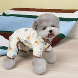 Koala Print Dog Jumpsuit – Warm Cotton Winter Coat for Small Dogs