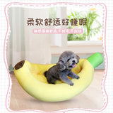 Banana-Shaped Pet Bed – Warm Removable Cat & Dog Nest