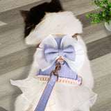 Bowknot Cat Harness & Leash Set – Cute Princess Dress for Small Pets