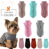 Autumn Winter Dog Sweater – Solid Knit Warm Outfit for Small Pets
