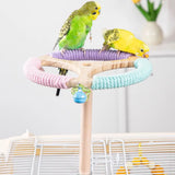 Solid Wood Rotary Tabletop Bird Perch Detachable