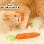 Cat toy - carrot teething and cat teasing sticks, bite-resistant and scratch-resistant for teething and clawing