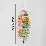 Natural Loofah Parrot Toy – Hanging Bird Swing with Bell