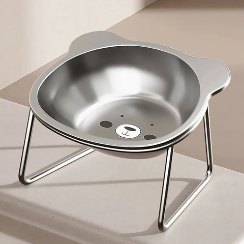 Stainless Steel Cat Bowl – Raised Whisker Fatigue Relief Dish