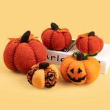 3PCS Corduroy Pumpkin Pet Decor – Soft Autumn Cage Ornament