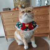 Christmas Lace Pet Collar – Adjustable Festive Scarf for Cats & Small Dogs