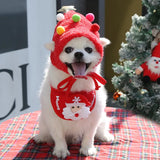 Christmas Dog Costume with Hat and Scarf