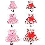 Cute Puppy Princess Floral Dress with Bow & Lace