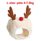 Christmas Pet Hat & Bandana Set – Santa/Elk Holiday Dress-Up for Dogs & Cats