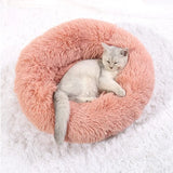 Round Plush Pet Bed – Soft Winter Sleeping Nest for Cats & Dogs